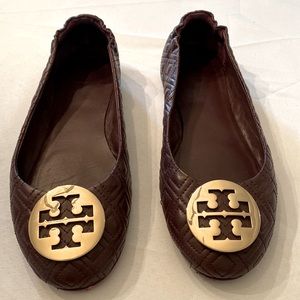 Tory Burch Burgundy Flats Size 9.5